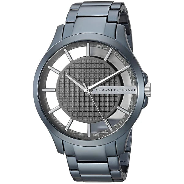  Shop Authentic Armani Exchange Hampton Skeleton Grey Dial Blue Steel Strap Watch For Men - AX2401 - Luxxuri