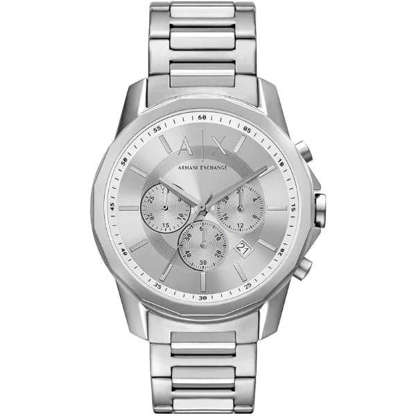  Shop Authentic Armani Exchange Outerbanks Chronograph Silver Dial Silver Steel Strap Watch For Men - AX7141 - Luxxuri