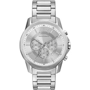  Shop Authentic Armani Exchange Outerbanks Chronograph Silver Dial Silver Steel Strap Watch For Men - AX7141 - Luxxuri