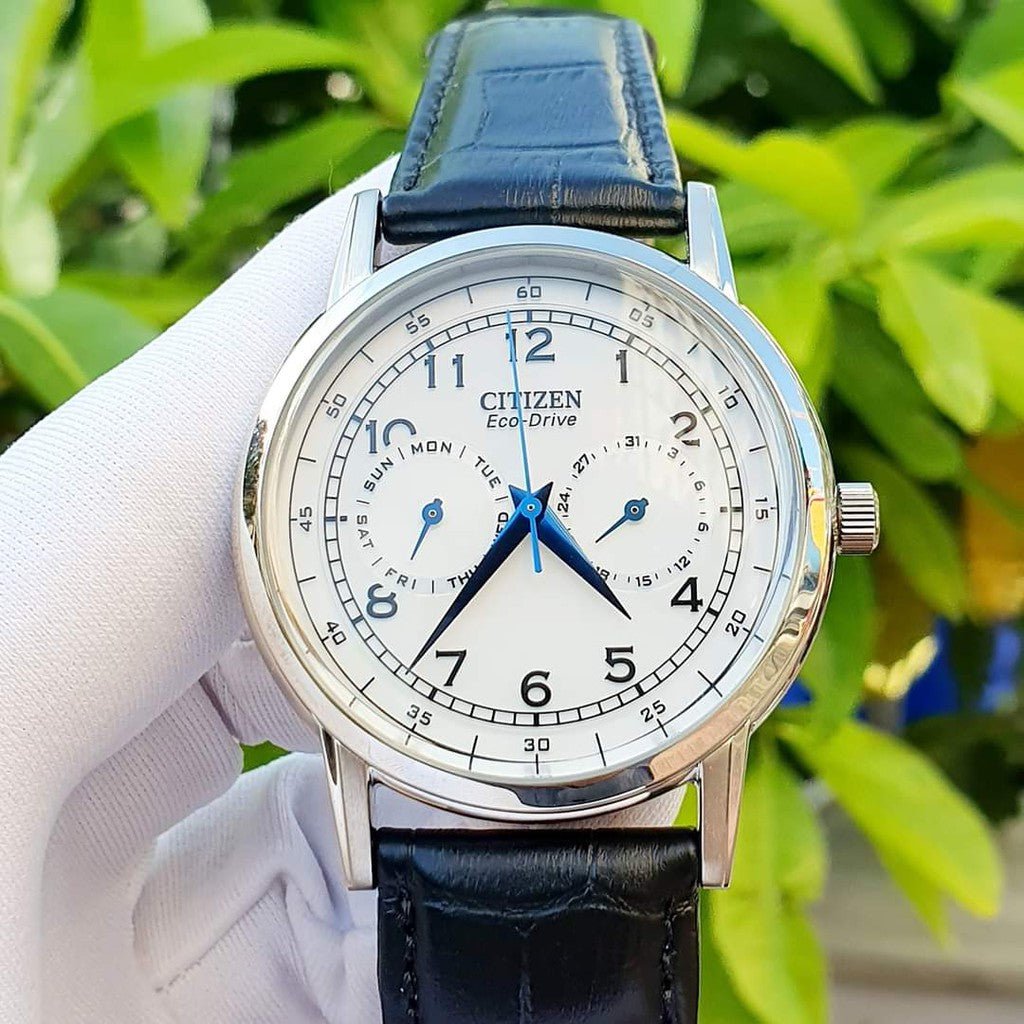  Shop Authentic Citizen Eco Drive Silver Dial Black Leather Strap Watch For Men - AO9000-06B - Luxxuri