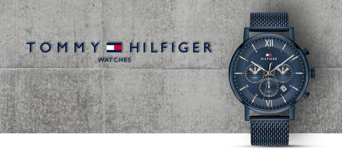  Shop Authentic Tommy Hilfiger Evan Blue Dial Blue Mesh Bracelet Watch for Men - 1710397 - Luxxuri