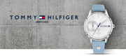  Shop Authentic Tommy Hilfiger Brooke Silver Dial Blue Leather Strap Watch for Women - 1782023 - Luxxuri