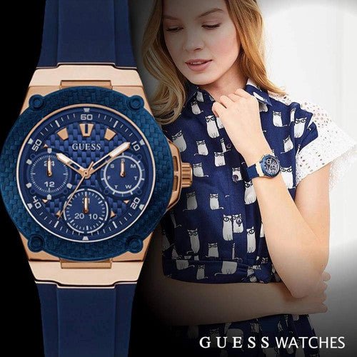 Shop Authentic Guess Zena Blue Dial Blue Silicone Strap Watch For Women - W1049L2 - Luxxuri