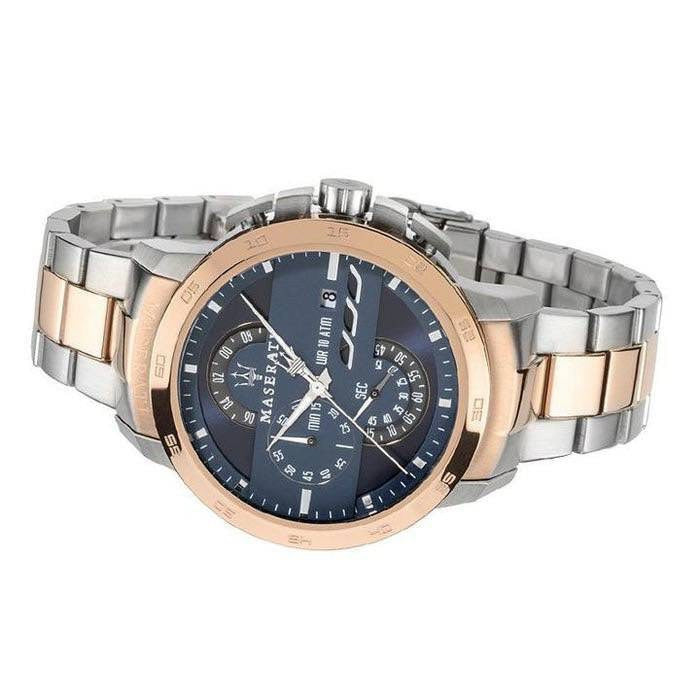  Shop Authentic Maserati Ingegno Chronograph Blue Dial Two Tone Steel Strap Watch for Men - R8873619002 - Luxxuri