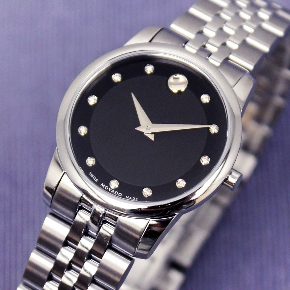  Shop Authentic Movado Museum Classic Black Dial Silver Steel Strap Watch For Women - 0606858 - Luxxuri