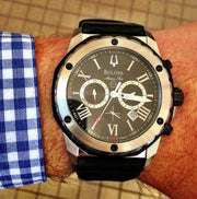  Shop Authentic Bulova Marine Star Chronograph Black Dial Black Rubber Strap Watch for Men - 98B127 - Luxxuri