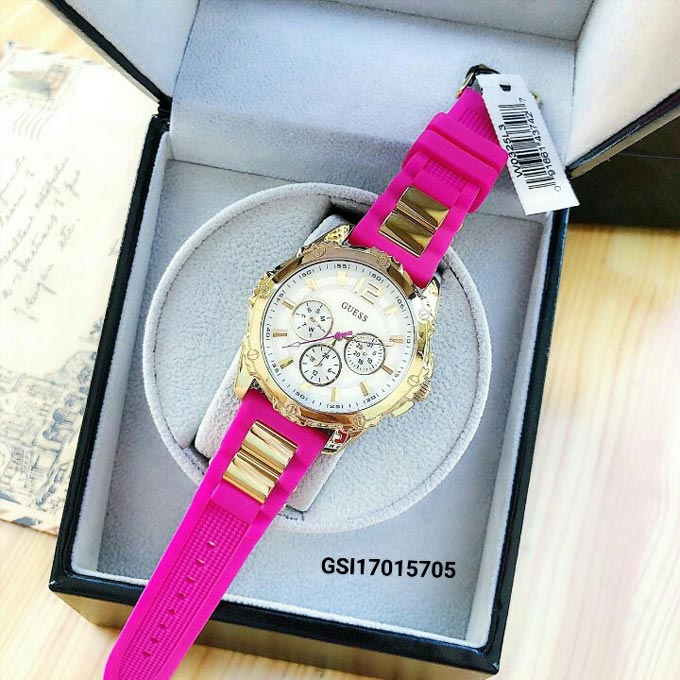  Shop Authentic Guess Intrepid White Dial Two Tone Silicon Strap Watch For Women - W0325L3 - Luxxuri