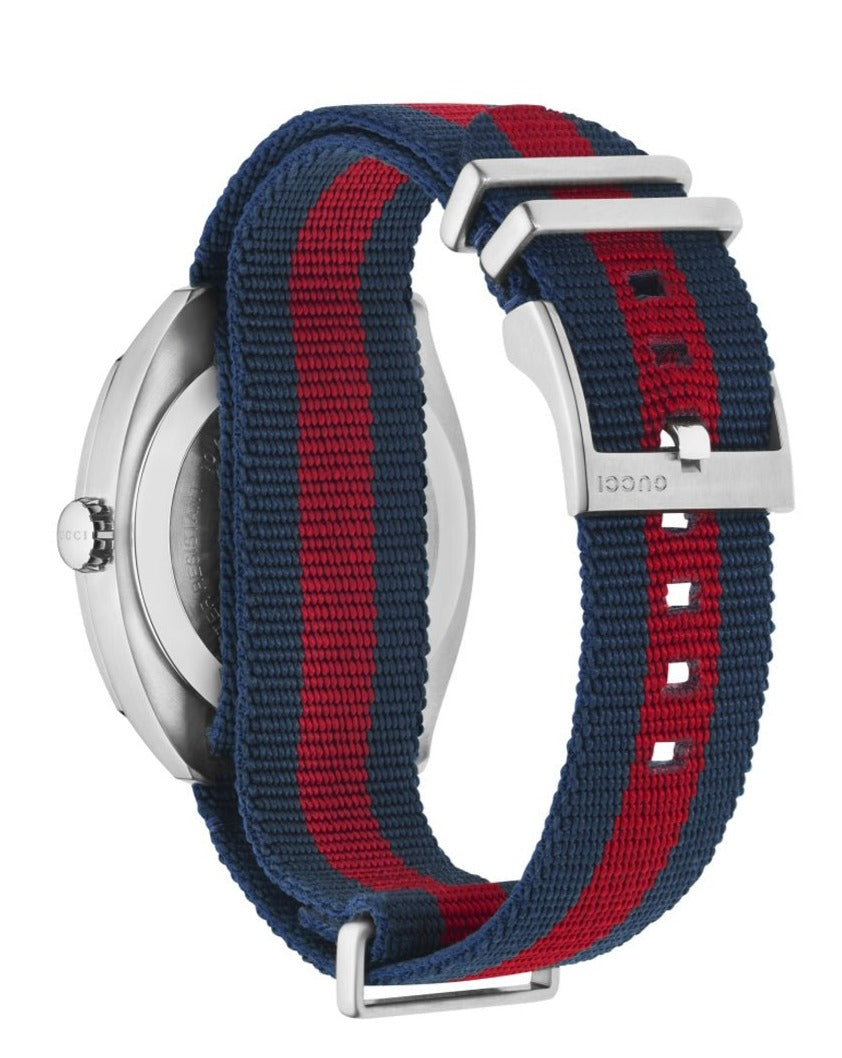  Shop Authentic Gucci GG2570 Quartz Blue Dial Blue & Red Nylon Strap Watch For Men - YA142304 - Luxxuri