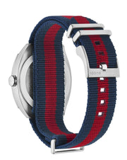  Shop Authentic Gucci GG2570 Quartz Blue Dial Blue & Red Nylon Strap Watch For Men - YA142304 - Luxxuri