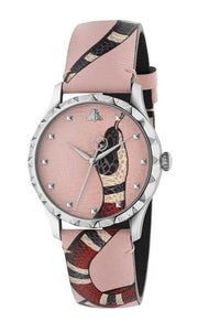  Shop Authentic Gucci G Timeless Pink Dial Pink Leather Strap Watch For Women - YA1264083 - Luxxuri