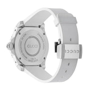  Shop Authentic Gucci Dive Quartz White Dial White Rubber Strap Watch For Men - YA136330 - Luxxuri