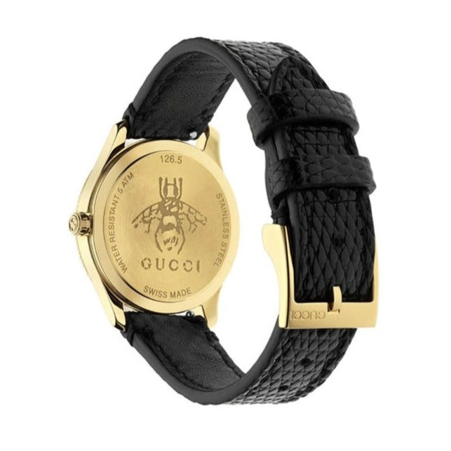 Shop Authentic Gucci G Timeless Quartz Blue Dial Black Leather Strap Watch For Men - YA1265018 - Luxxuri