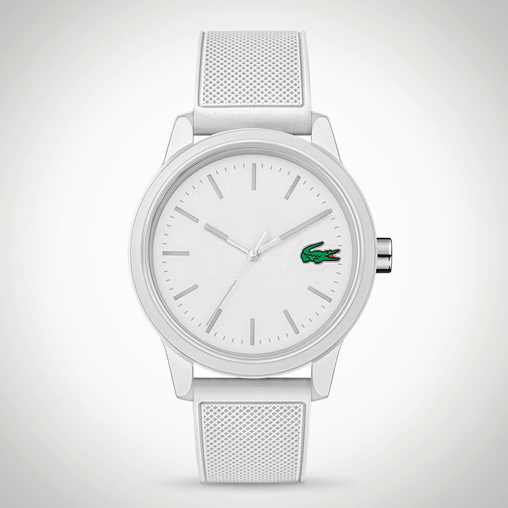 Lacoste 12.12 White Dial White Silicon Strap Watch for Men - 2010984