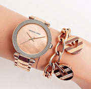  Shop Authentic Michael Kors Parker Rose Gold Dial with Diamonds Rose Gold Steel Strap Watch for Women - MK6426 - Luxxuri