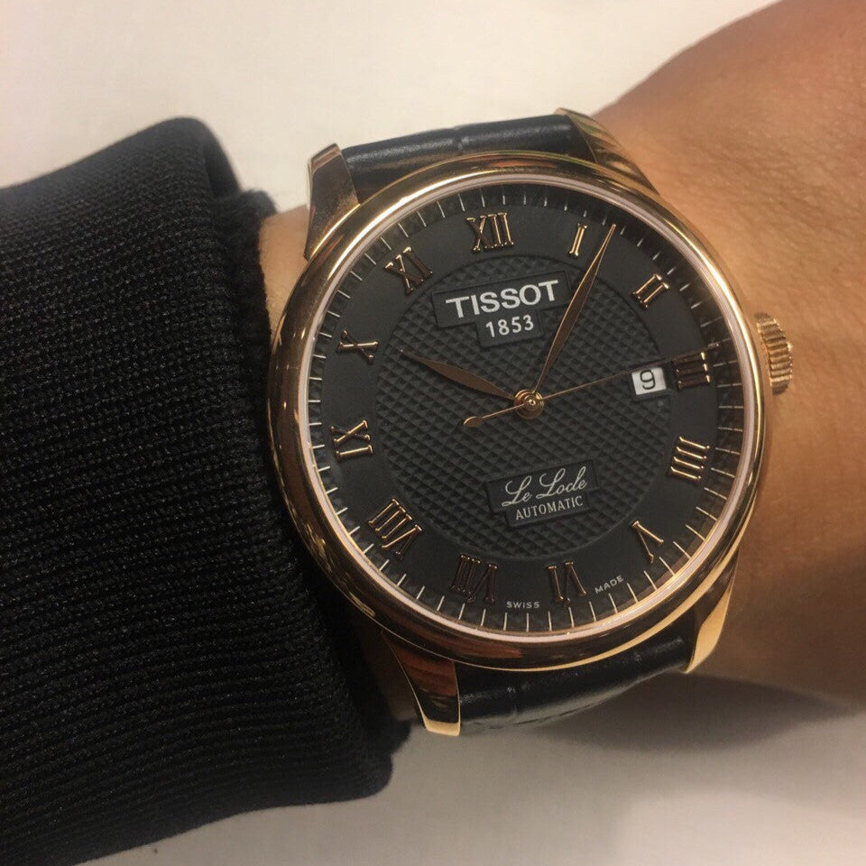  Shop Authentic Tissot T Classic Le Locle Automatic Black Dial Black Leather Strap Watch For Men - T41.5.423.53 - Luxxuri