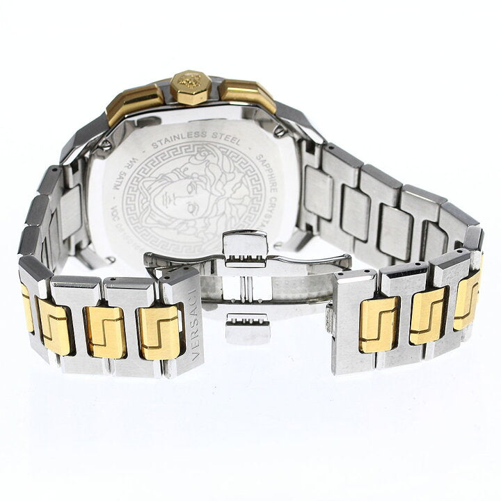  Shop Authentic Versace Dylos Chronograph Silver Dial Two Tone Steel Strap Watch for Men - VQC030015 - Luxxuri