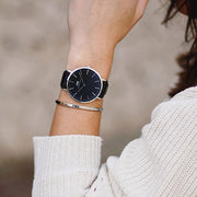  Shop Authentic Daniel Wellington Classic Sheffield Black Dial Black Leather Strap Watch For Men - DW00100133 - Luxxuri