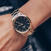  Shop Authentic Daniel Wellington Iconic Link Black Dial Rose Gold Steel Strap Watch for Women - DW00100210 - Luxxuri