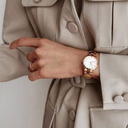  Shop Authentic Daniel Wellington Iconic Link White Dial Rose Gold Steel Strap Watch For Women - DW00100211 - Luxxuri