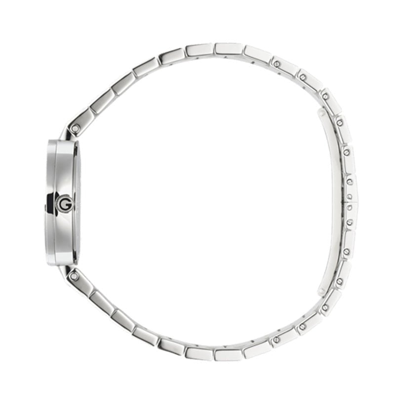  Shop Authentic Gucci G Interlocking Silver Dial Silver Steel Strap Watch For Women - YA133503 - Luxxuri