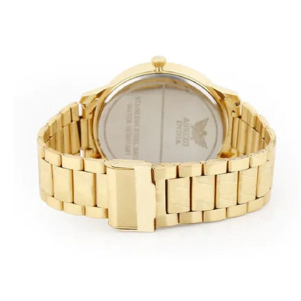  Shop Authentic Armani Exchange Cayde Analog Gold Dial Gold Steel Strap Watch For Men - AX2707 - Luxxuri