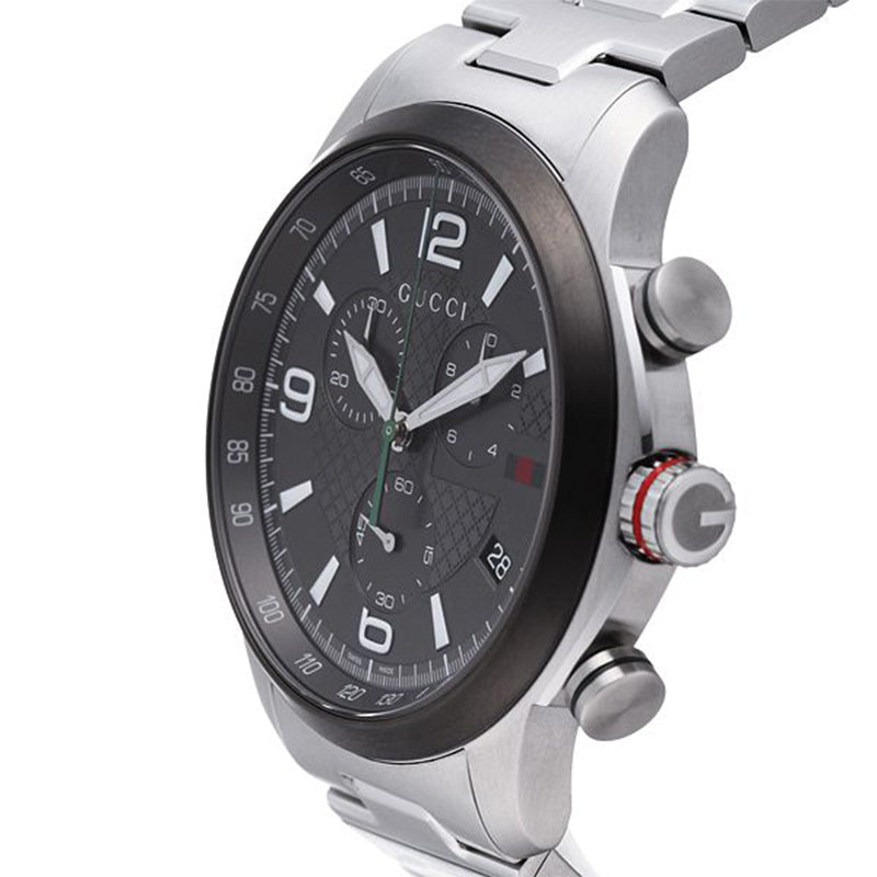  Shop Authentic Gucci G Timeless Chronograph Grey Dial Silver Steel Strap Watch For Men -  YA126238 - Luxxuri