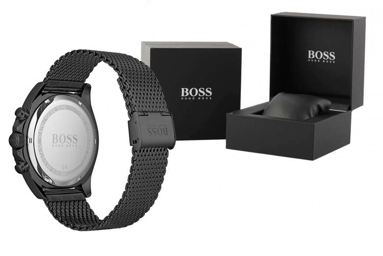  Shop Authentic Hugo Boss Infinity Black Dial Black Mesh Bracelet Watch for Women -1502521 - Luxxuri