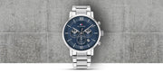  Shop Authentic Tommy Hilfiger Evan Chronograph Blue Dial Silver Steel Strap Watch For Men - 1710409 - Luxxuri
