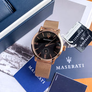  Shop Authentic Maserati Epoca Anthracite Dial Rose Gold Mesh Bracelet Watch For Men - R8853118004 - Luxxuri