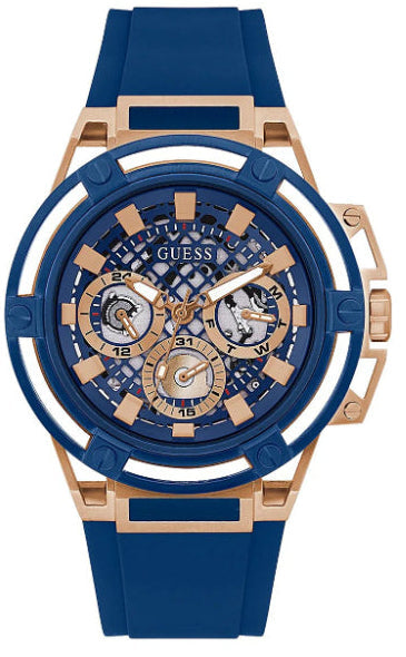 Shop Authentic Guess Matrix Multifunction Blue Dial Blue Rubber Strap Watch For Men - GW0423G1 - Luxxuri