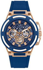  Shop Authentic Guess Matrix Multifunction Blue Dial Blue Rubber Strap Watch For Men - GW0423G1 - Luxxuri