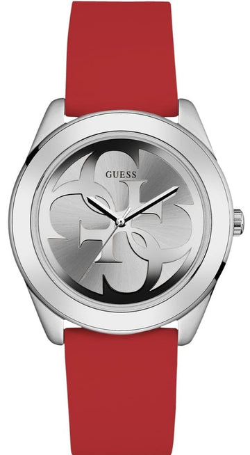  Shop Authentic Guess G-Twist Silver Dial Red Rubber Strap Watch for Women - W0911L9 - Luxxuri