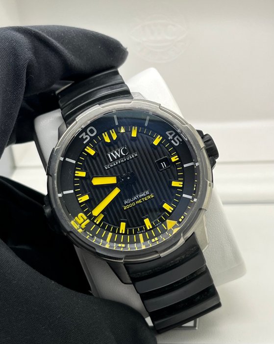  Shop Authentic IWC Aquatimer Automatic 2000 Black Dial Black Rubber Strap Watch for Men - IW358001 - Luxxuri