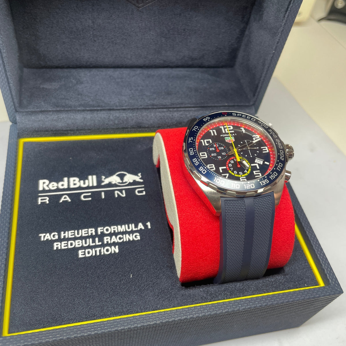  Shop Authentic Tag Heuer Formula 1 Red Bull Racing Chronograph Blue Dial Blue Rubber Strap Watch for Men - CAZ101AL.FT8052 - Luxxuri