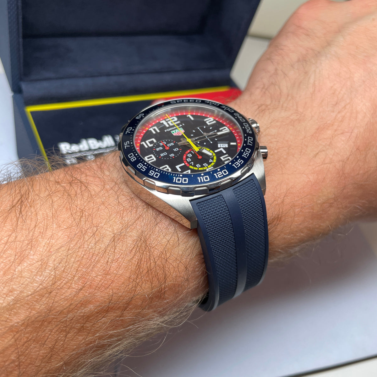  Shop Authentic Tag Heuer Formula 1 Red Bull Racing Chronograph Blue Dial Blue Rubber Strap Watch for Men - CAZ101AL.FT8052 - Luxxuri