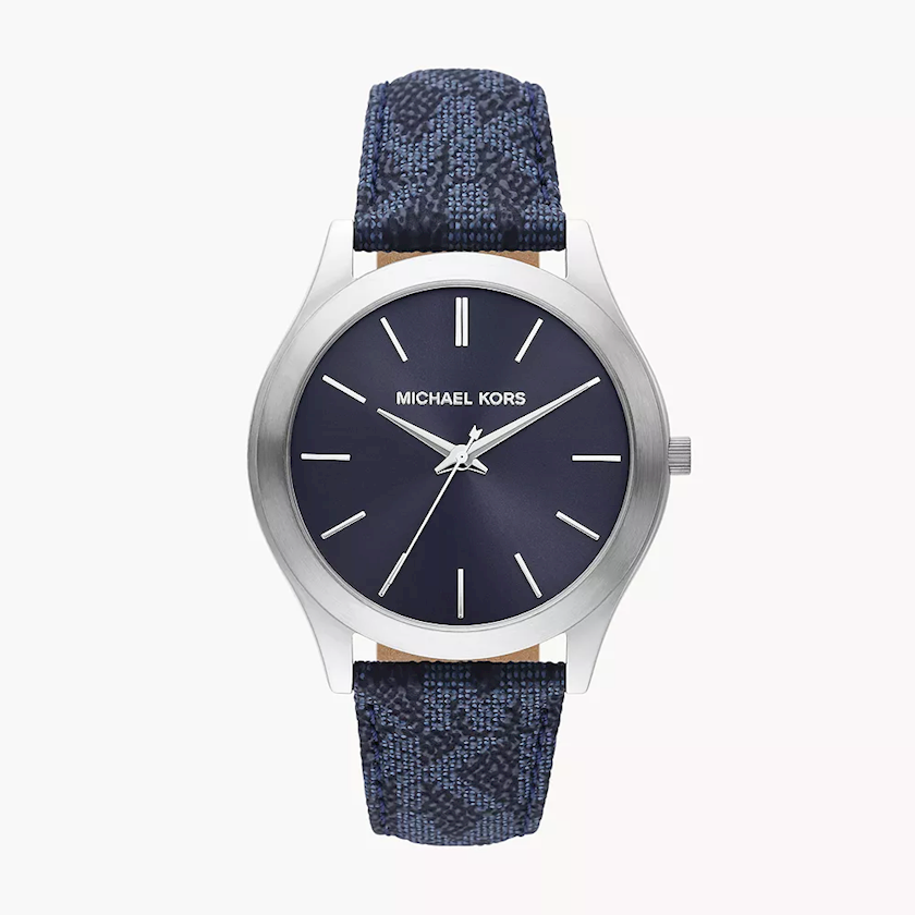  Shop Authentic Michael Kors Slim Runway Analog Blue Dial Blue Leather Strap Watch For Men - MK8907 - Luxxuri