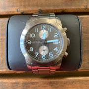  Shop Authentic Marc Jacobs Larry Chronograph Black Dial Grey Steel Strap Watch for Men - MBM5051 - Luxxuri