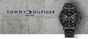  Shop Authentic Tommy Hilfiger Evan Chronograph Quartz Black Dial Black Steel Strap Watch For Men - 1710410 - Luxxuri