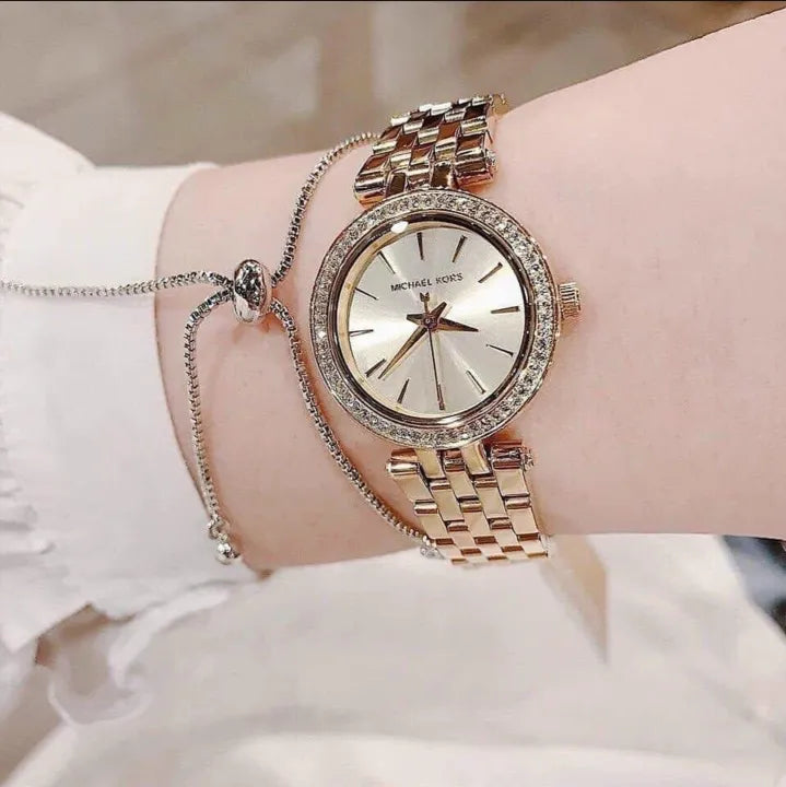  Shop Authentic Michael Kors Darci Gold Dial with Diamonds Gold Steel Strap Watch for Women - MK3295 - Luxxuri