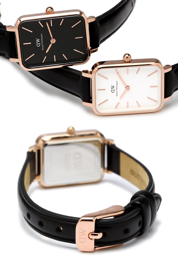  Shop Authentic Daniel Wellington Quadro White Dial Black Leather Strap Watch For Women - DW00100434 - Luxxuri