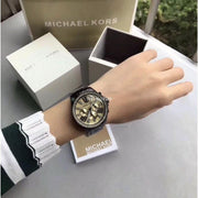  Shop Authentic Michael Kors Wren Chronograph Gold Dial Black Steel Strap Watch for Women - MK5961 - Luxxuri