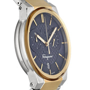  Shop Authentic Salvatore Ferragamo Sapphire Chrono Blue Dial Two Tone Steel Strap Watch for Men - SFME00521 - Luxxuri