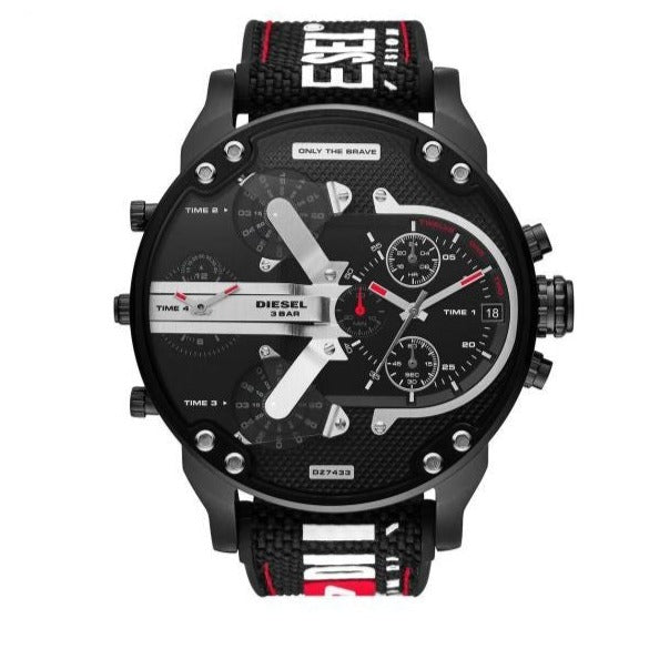  Shop Authentic Diesel Mr. Daddy 2.0 Quartz Black Dial Black Nylon Strap Watch For Men - DZ7433 - Luxxuri