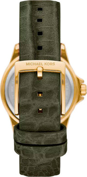  Shop Authentic Michael Kors Mini Everest Crystals White Dial Green Leather Strap Watch for Women - MK4720 - Luxxuri