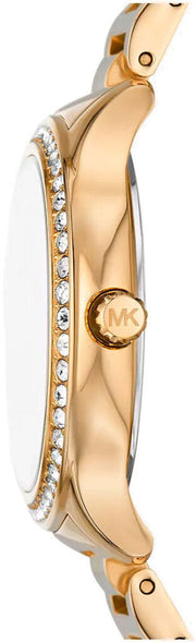  Shop Authentic Michael Kors Sage Three-Hand Mother of Pearl White Dial Gold Steel Strap Watch for Women - MK4805 - Luxxuri