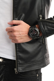  Shop Authentic Guess Genesis Quartz Black Dial Black Silicone Strap Watch For Men - W1254G2 - Luxxuri
