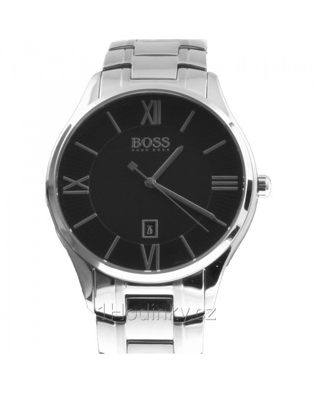  Shop Authentic Hugo Boss Governer Black Dial Silver Steel Strap Watch for Men - 1513488 - Luxxuri