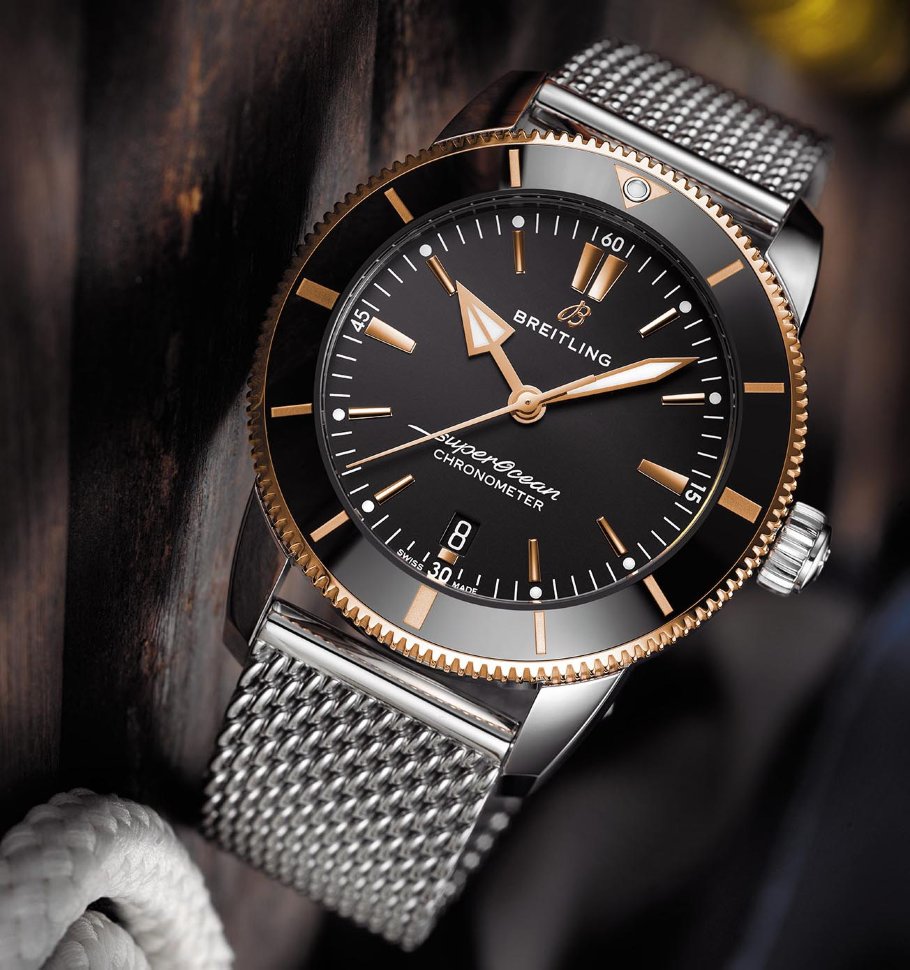  Shop Authentic Breitling Superocean Heritage B20 Automatic 44 Black Dial Silver Mesh Bracelet Watch for Men - UB2030121B1A1 - Luxxuri