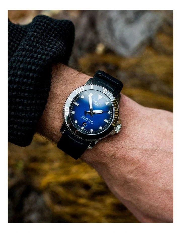  Shop Authentic Tissot Seastar 1000 Powermatic 80 Blue Dial Black Rubber Strap Watch For Men - T120.407.17.041.00 - Luxxuri