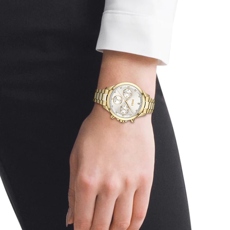  Shop Authentic Hugo Boss Hera White Dial Gold Steel Strap Watch for Women - 1502628 - Luxxuri